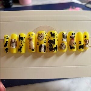 Yellow Pet-Themed Nail Art Set